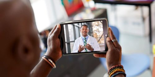 Patient Video Visit With Physician On Smartphone